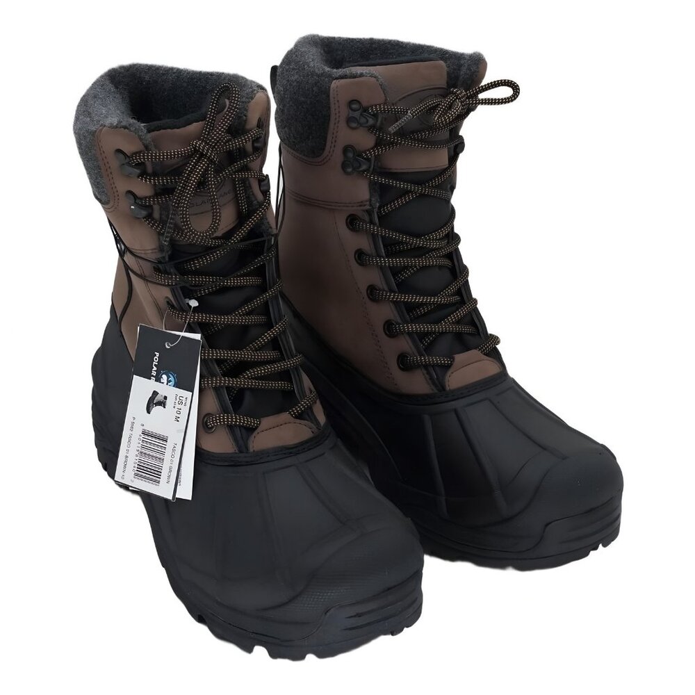 Polar Range Mens Tasco Cold Weather Snow Boots Brown Size 10